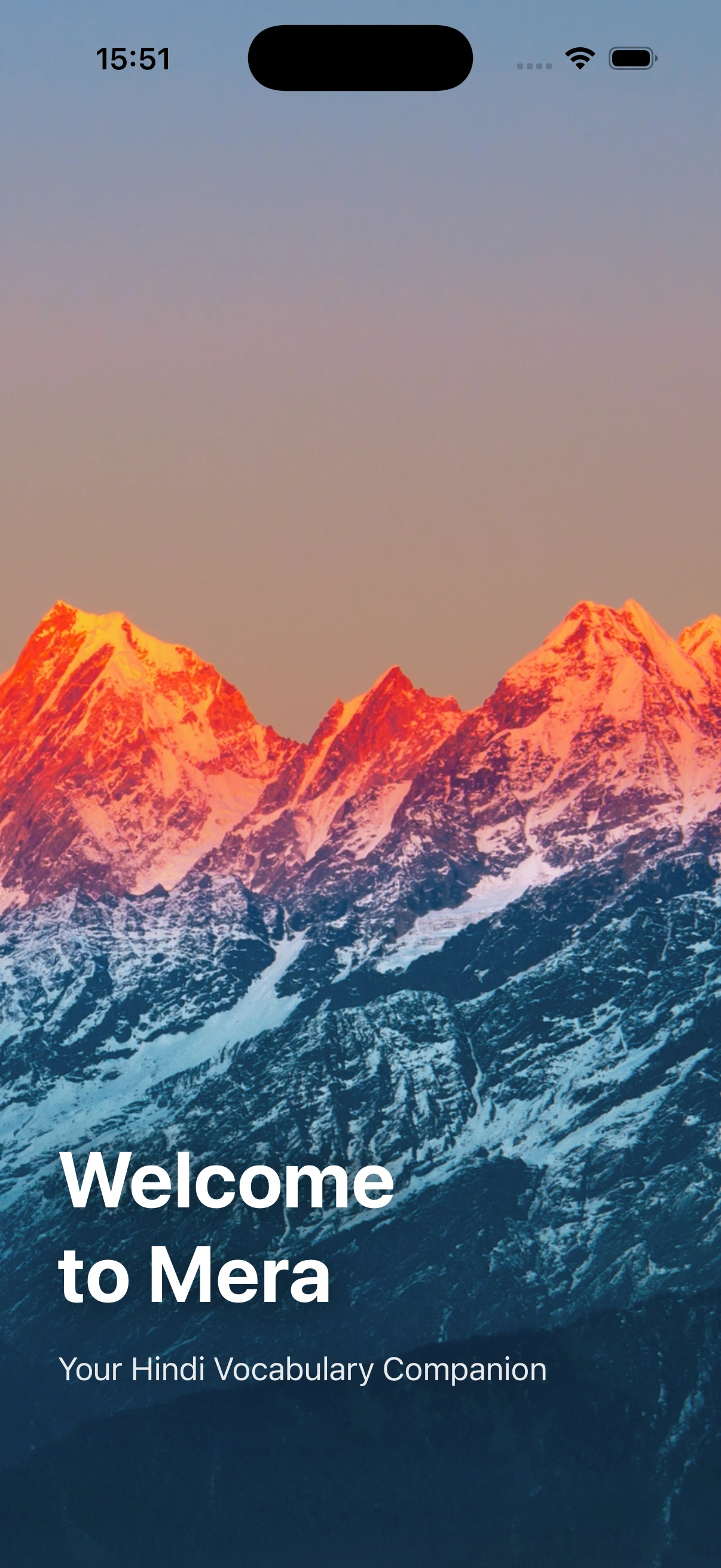 Mera Hindi Vocabulary Companion — app screenshot